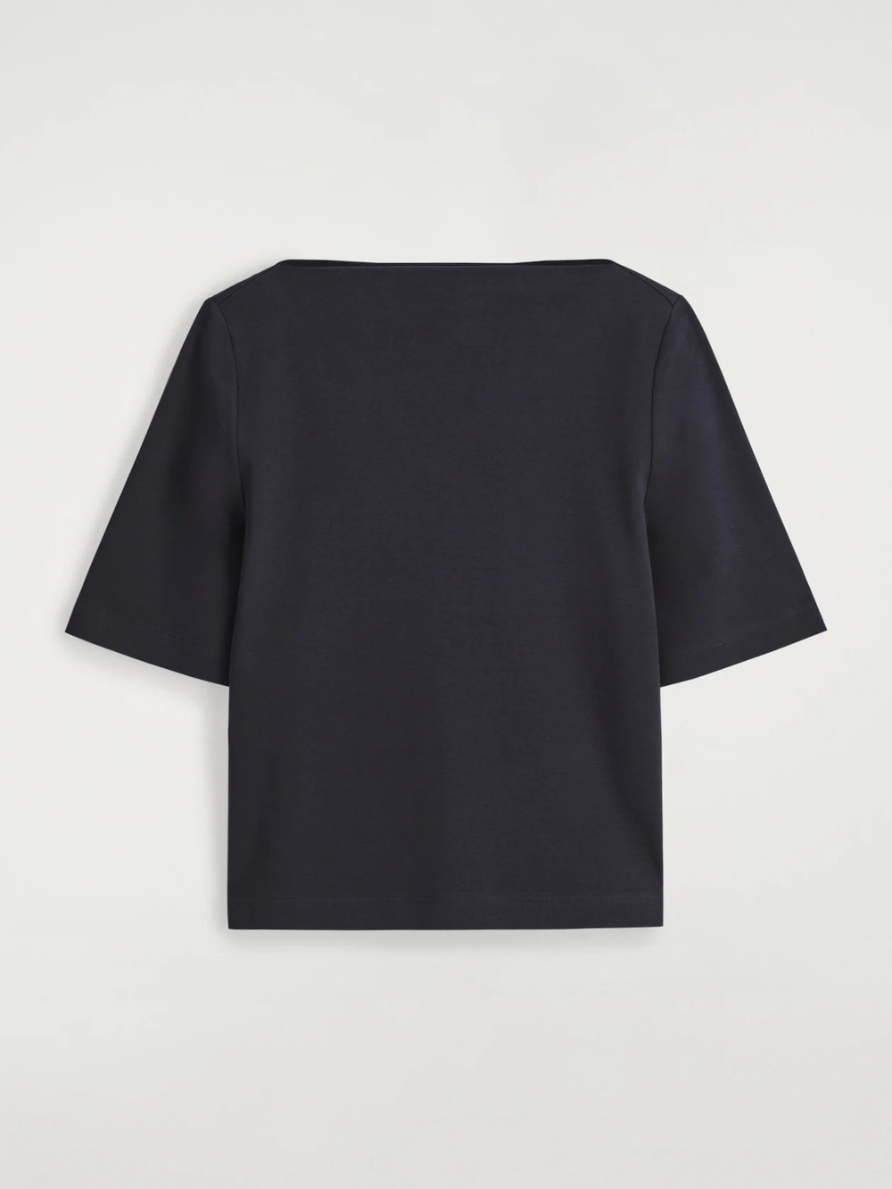 COS Boatneck Cotton T-shirt In Black